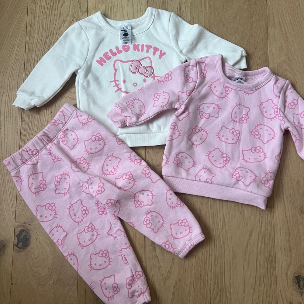 Hello Kitty White and Pink Graphic Top